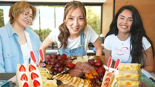 making a charcuterie board with valkyrae & miyoung!