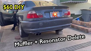 BMW E46:  Muffler + Resonator Delete