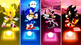 Super Sonic 🆚 Muscular Sonic 🆚 Amy Rose Exe 🆚 Shadow Sonic | Sonic Team Tiles Hop EDM Rush