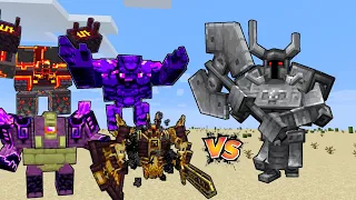 Ferrous Wroughtnaut Vs Netherite Monstrosity in Minecraft