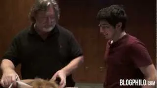 Gabe Newell Horsing Around with a Fan