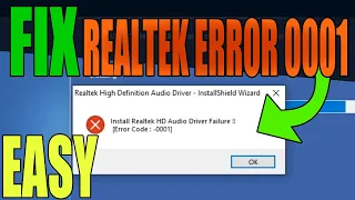 FIX Realtek HD Audio Driver Failure Error Code 0001