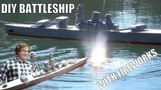 GIANT DIY RC Battleships with fireworks