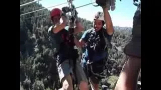 Nick ziplining at Big Pines Zipline Tours