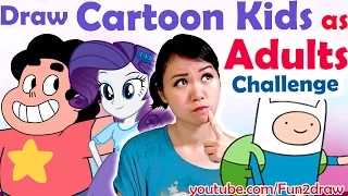 Fun art video by YouTube artist! DRAW Cartoon kids as grown-up challenge | Mei Yu Reimagine Art