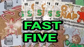 Fast Five. Christmas in July.  Pa Lottery Scratch Tickets