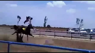 ACIDENTE INCRÍVEL !!CAVALO QUEBRA AS 2  PATAS DIANTEIRA EM CORRIDA .