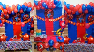 Spiderman theme Birthday Decoration ideas at home  #birthdaydecoration #spidermantheme