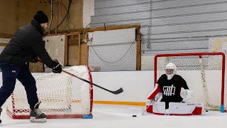 Screen Drills with a 2015 born Hockey GOALIE