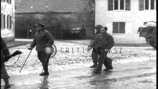 German soldiers being taken as prisoners of war by US Army 12th Armored Division ...HD Stock Footage