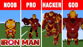 Minecraft NOOB vs PRO vs HACKER vs GOD: IRON MAN STATUE HOUSE BUILD CHALLENGE in Minecraft