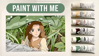 🌿 Studio Ghibli The Secret World of Arrietty relaxing painting process