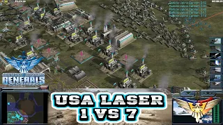 Command & Conquer Generals Zero Hour - Usa Laser General 1 vs 7 HARD Generals P33 (1080p 60fps)