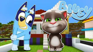 BLUEY conoce a TALKING TOM y son AMIGOS | Las Aventuras de BLUEY en Minecraft!