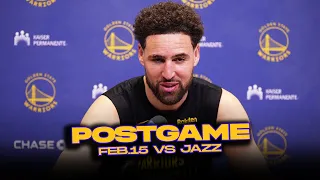 Warriors/Jazz Postgame, Klay, Podziemski, Wiggins, Coach Kerr Reactions | Feb 15, 2024