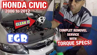 How to clean Honda Civic 2006 to 2016 EGR valve also Accord and Acura TL, Misfire , random misfire