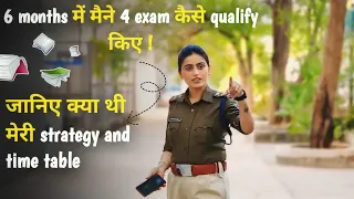 6 months me 4 exam kese qualify kiye। and meri strategy kya thi। Mera time table kya tha।