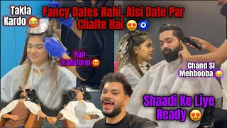 Pheli Date Ayesha Ke Saat Walima Ki Tayyari 😍| Ek Saat Hair Transform ❤️| Fokats | Abresh & Zeeshan