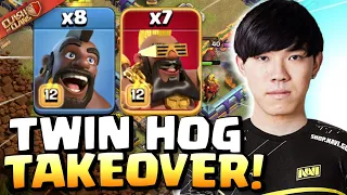 KLAUS uses New TWIN HOG attack in Tournament FINALS! Clash of Clans