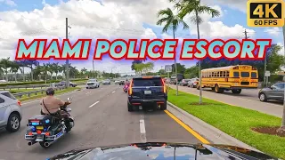 Incredible Miami Police Escort for Limo Service to F1 event 4K60fps