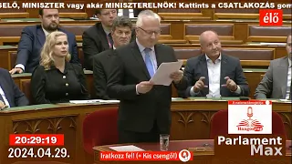 🔴 Parlamenti Közvetítés (ÉLŐ) 2024.04.29. | ParlamentMax támogató: Hangosjog.hu.