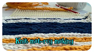 KNIT MAT RUG MAKING/ÖRGÜ PASPAS YAPIMI/STRICKMATTE/MAGLIA MAT/ALFOMBRA DE PUNTO/tapete de crochê