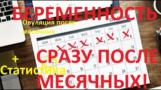 🤰БЕРЕМЕННОСТЬ после месячных 👶(+СТАТИСТИКА!) Ранняя овуляция и вероятность зачатия!