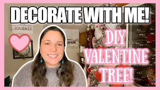 DECORATE WITH ME! DIY VALENTINE’S DAY TREE with DOLLAR TREE FINDS! Budget Valentine Decor