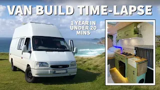 Full Van Build Timelapse | 1 year start to finish | DIY Transit Camper Conversion