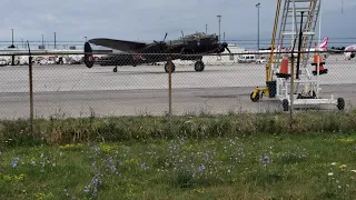 The Lancaster Bomber ready for take off & in the Air