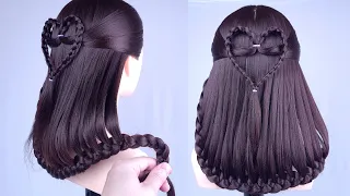 Simple Heart Hairstyles | Top 2 Most Beautiful Hairstyles For Party & Wedding | Hair Style Girl