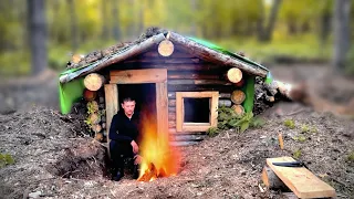 FOREST HUT BY THE STREAM . CONSTRUCTION CONTINUES. 24 hours in the forest