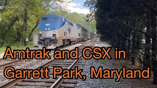 Railfanning Garrett Park MD, featuring CSX with SD70MACe and Amtrak Capitol Limted