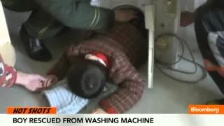 Firefighters Rescue Boy Stuck in Washing Machine