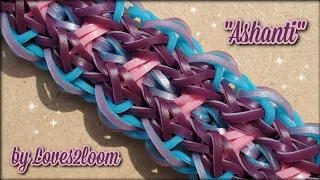 "Ashanti" Advanced Rainbow Loom Bracelet Tutorial (5 bars wide)