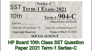 HP Board 10th Class SST(Social Science) Question Paper 2021 Term-1 Series-C