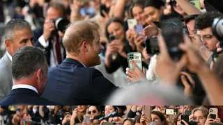 Prince Harry at the Invictus Service.  Cheering crowds welcome him. #royalnews #princeharry