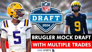 Dane Brugler 2024 NFL Mock Draft WITH Trades Including Falcons And Vikings Trading Up To Take QBs