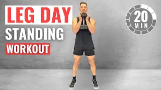 20 min STANDING DUMBBELL LEG WORKOUT | Strength Training