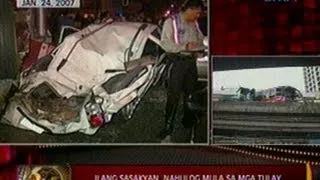 24 Oras: Ilang sasakyan, nahulog mula sa mga tulay