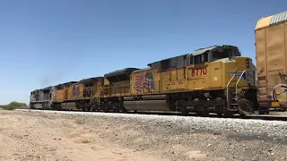 UP 1943 Heritage unit leads on Phoenix Sub through Queen Creek 5-15-2021