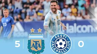 Argentina vs Estonia|5-0|Hat-trick de messi, 2022