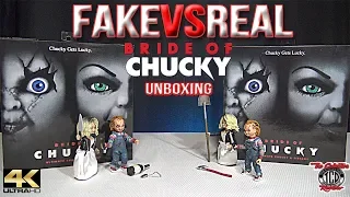 Fake Vs Real Ultimate Bride Of Chucky Neca Unboxing Chucky And Tiffany Box Set