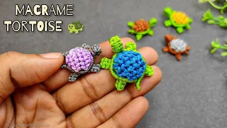 Tutorial - DIY Handmade Macrame Turtle keychain | Macrame tortoise animal
