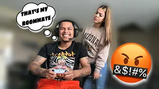 Calling My Girlfriend A ROOMMATE While Gaming With Other Girls!