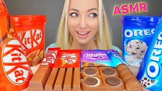 ASMR EATING CHOCOLATE MILKA, KITKAT, OREO, CANDY BARS, ICE CREAM, 초콜릿 디저트 (DESSERT) MUKBANG 먹방