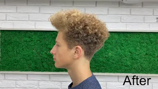 Мужская стрижка на кудрявые волосы. Техника градация / Haircut for curly hair