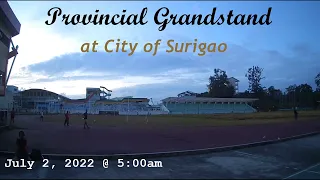 As early as 5:00 Saturday morning | Provincial Grandstand at Surigao City | Doing Exercise.