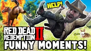 ATTACKED BY A GLITCHED TELEPORTING HORSE! (Red Dead Redemption 2 Funny Moments)