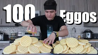 100 Eggo Waffle Challenge DESTROYED